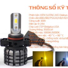 Đèn led sương mù ô tô đổi màu trắng vàng Owleye A412 - PSX24