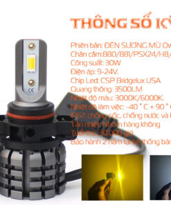 Đèn led sương mù ô tô đổi màu trắng vàng Owleye A412 - PSX24